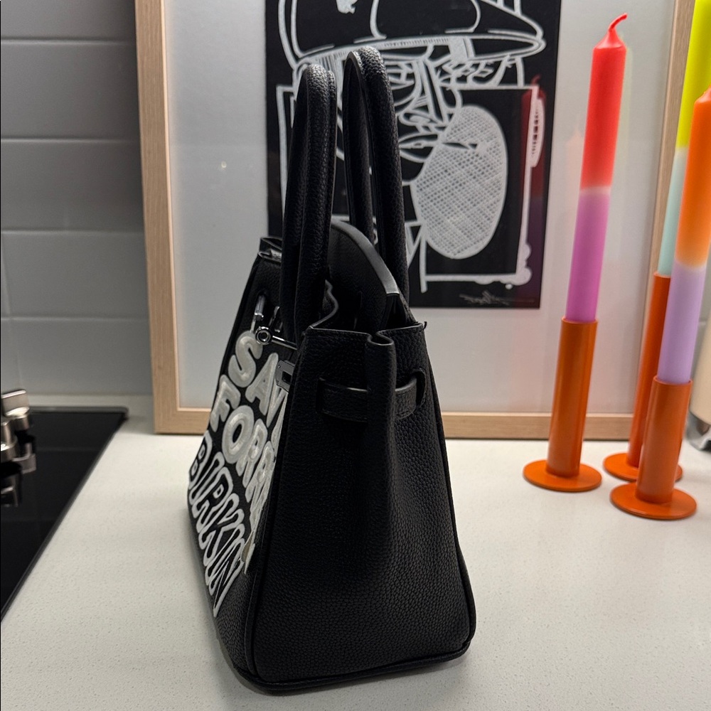 Black Birkin 25 Style Bag - Customized - Not Hermes - Picture 4 of 9